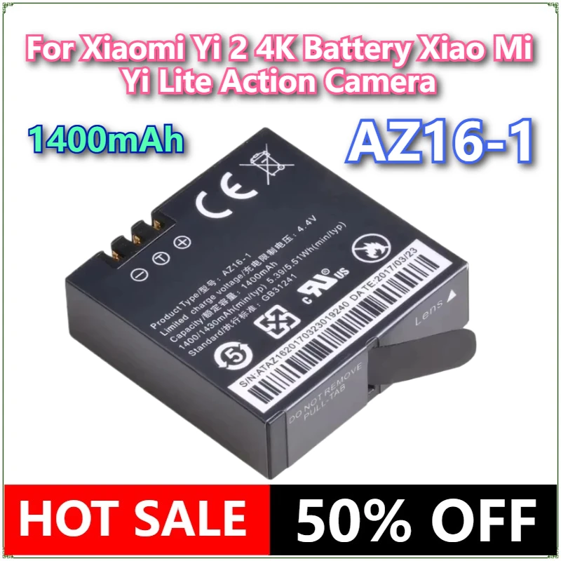 Brand New AZ16-1 1400mAh Battery AZ16 1 Bateria for Xiaomi Yi 2 4K Battery Xiao Mi Yi Lite Action Camera High Qualty
Brand New AZ16-1 1400mAh Battery AZ16 1 Bateria for Xiaomi Yi 2 4K Battery Xiao Mi Yi Lite Action Camera High Qualty