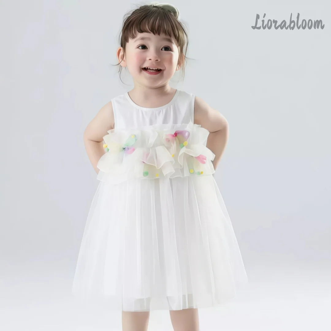 Girls' White Wedding Dress Flower Girl Gown Adorned With Colorful Flowers Women's Wedding Party Attire Dress свадебное платье
Girls' White Wedding Dress Flower Girl Gown Adorned With Colorful Flowers Women's Wedding Party Attire Dress свадебное платье