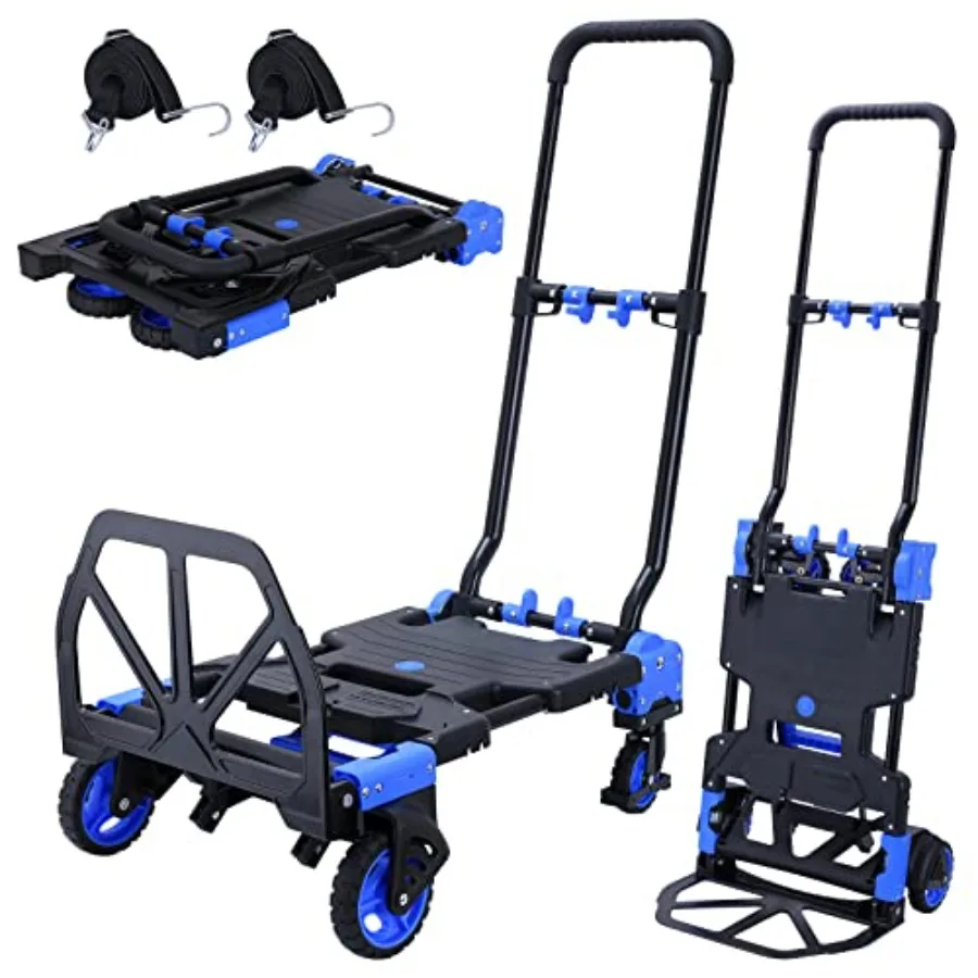 2-in-1 Hand Truck Dolly Foldable for Moving Storage, Steel Frame, Black, 330LB Capacity with Retractable Handle 4 Swivel Wheels
2-in-1 Hand Truck Dolly Foldable for Moving Storage, Steel Frame, Black, 330LB Capacity with Retractable Handle 4 Swivel Wheels