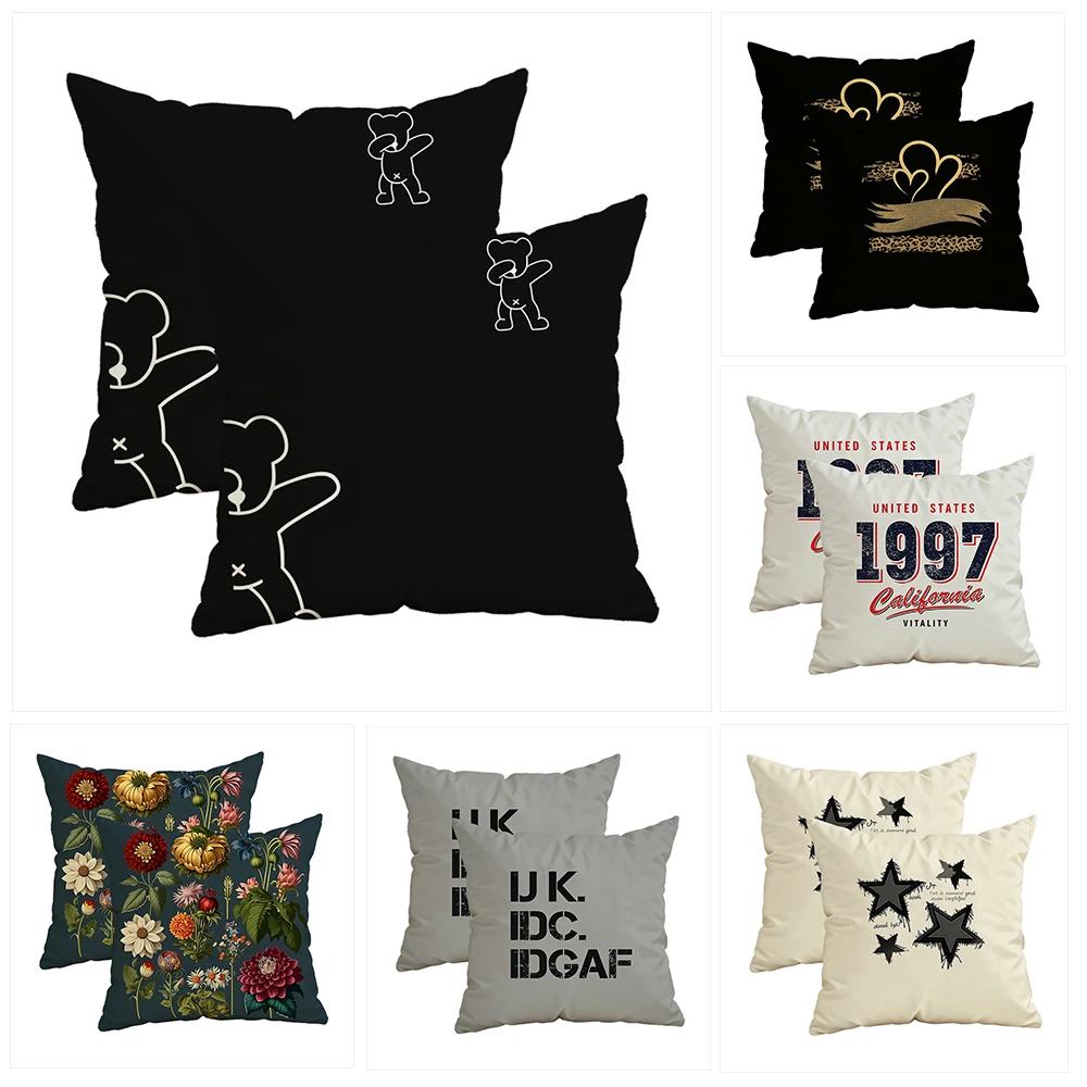 Black Pillowcase with Bear Patternzipper design, decorative pillowcase, 45x45 cm pillowcase
Black Pillowcase with Bear Patternzipper design, decorative pillowcase, 45x45 cm pillowcase