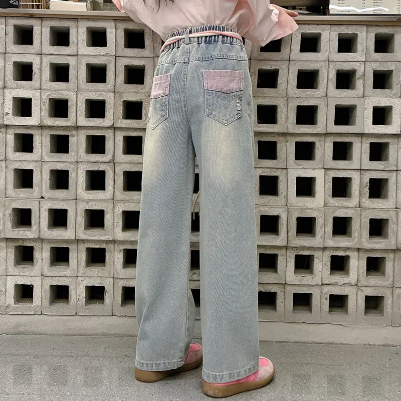 Girls' Jeans Spring 2024 New Trendy Perforated Wide Leg Pants Girls' Straight leg Pants Fashionable
Girls' Jeans Spring 2024 New Trendy Perforated Wide Leg Pants Girls' Straight leg Pants Fashionable