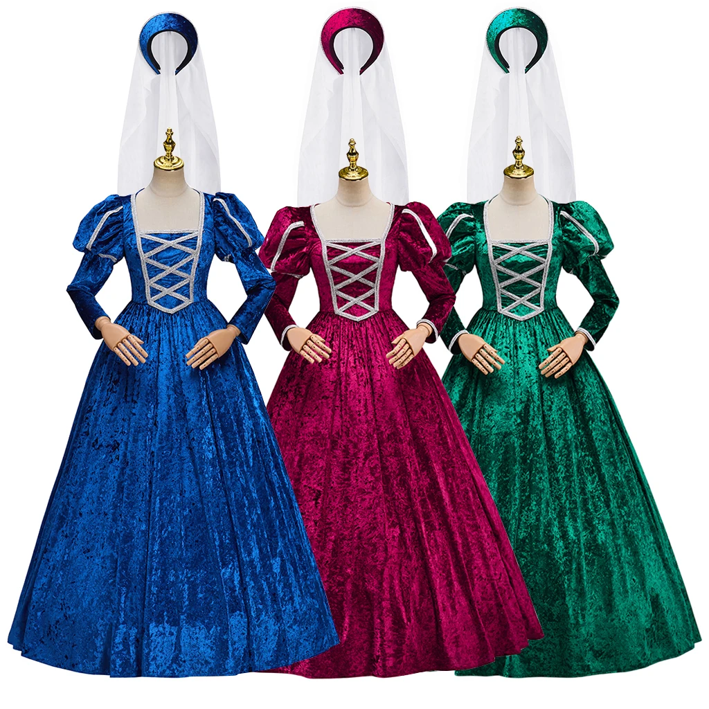 Velvet Victorian Tudor Queen Cosplay Costume Dress Renaissance Elizabethan Tudor Anne Boleyn Costume Red Green Blue Dress Gown
Velvet Victorian Tudor Queen Cosplay Costume Dress Renaissance Elizabethan Tudor Anne Boleyn Costume Red Green Blue Dress Gown