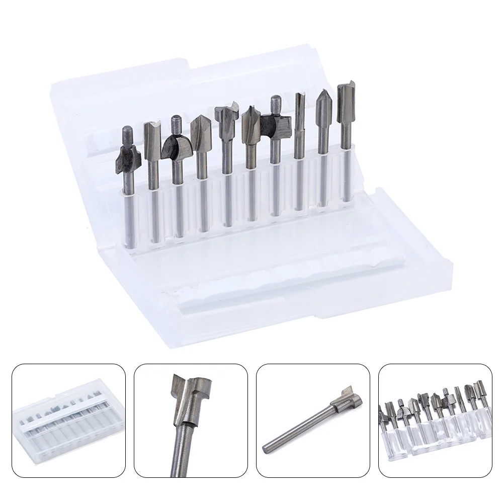 10Pcs Wood Trimming Bits High Speed Steel Router Bit Set for Woodworking Engraving Milling Cutter Kit Rotary File Trimming
10Pcs Wood Trimming Bits High Speed Steel Router Bit Set for Woodworking Engraving Milling Cutter Kit Rotary File Trimming