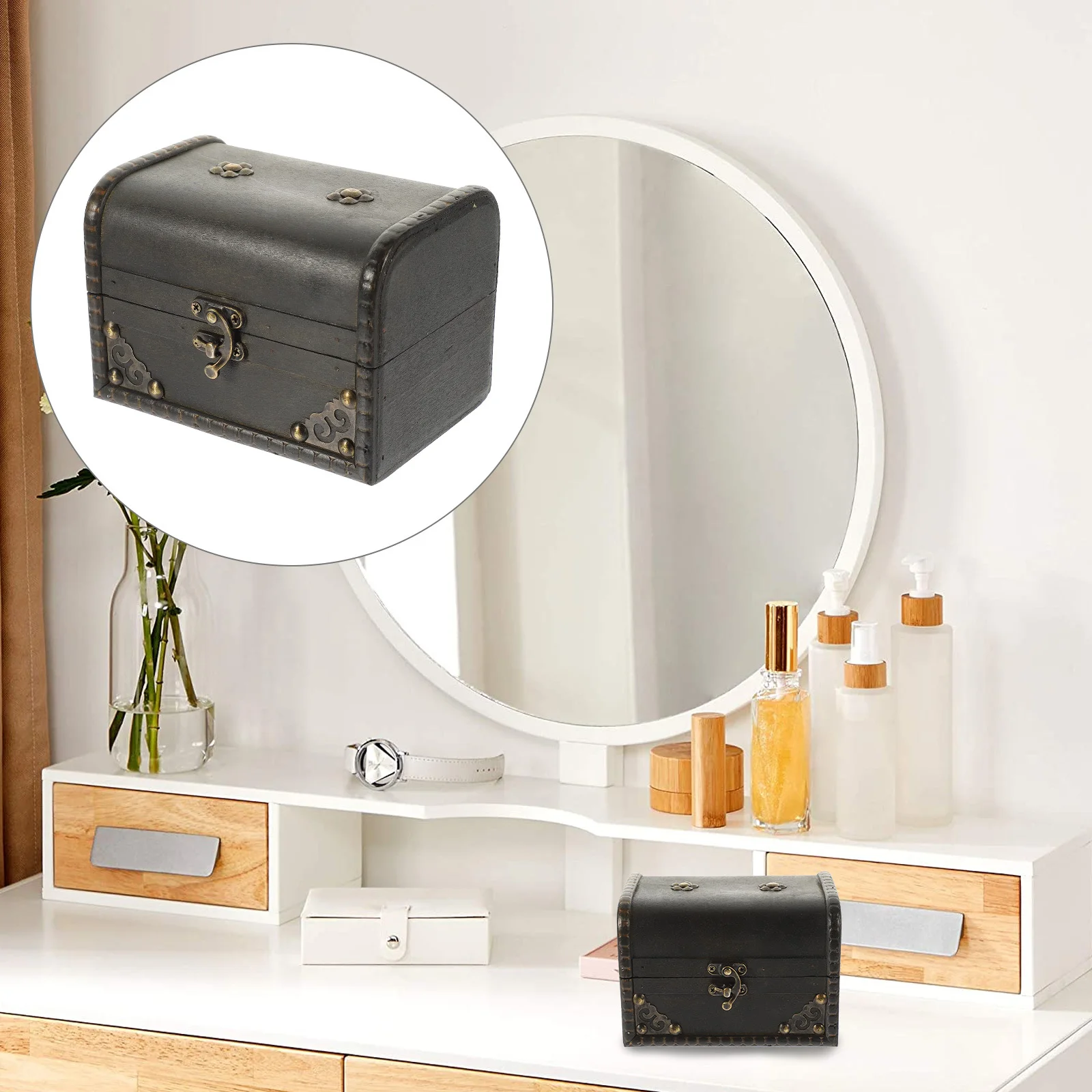 Retro Wooden Jewelry Organizer Deluxe Jewelry Storage Box Home Desktop Trinket Box Vintage Style Sundries Organizer
Retro Wooden Jewelry Organizer Deluxe Jewelry Storage Box Home Desktop Trinket Box Vintage Style Sundries Organizer