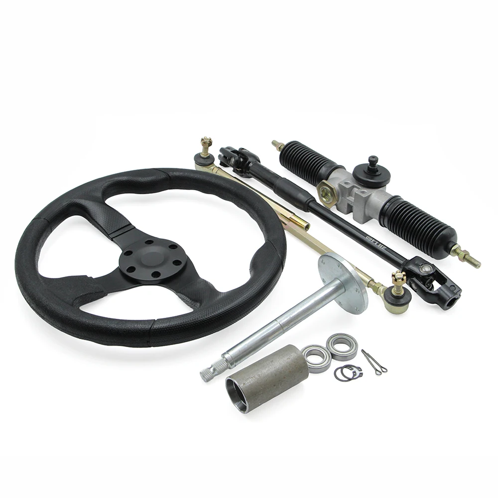 350mm Steering Wheel Assembly Metal Gear Rack Pinion Adjustable Shaft For 110cc 125cc 140cc 150cc Go Kart ATV Golf Cart UTV Bugg
350mm Steering Wheel Assembly Metal Gear Rack Pinion Adjustable Shaft For 110cc 125cc 140cc 150cc Go Kart ATV Golf Cart UTV Bugg