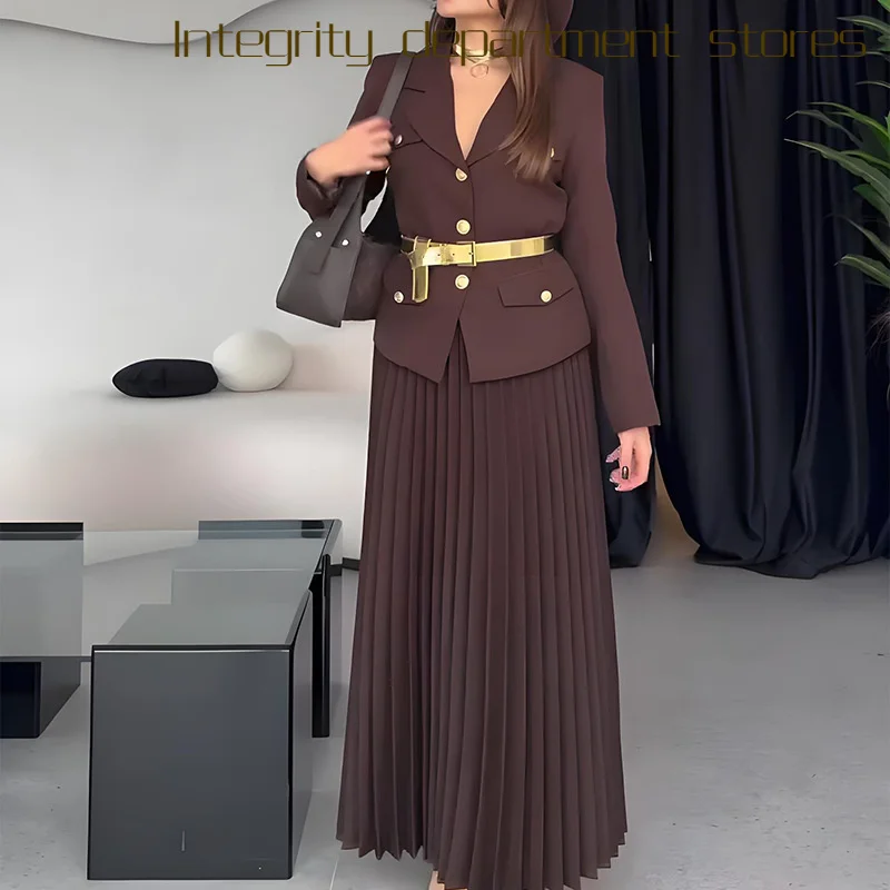 Ele Slim Fit Sexy Suit Dr for Women Autumn Button up Polyester Long Sve Regular Length Pure Color Faionable
Ele Slim Fit Sexy Suit Dr for Women Autumn Button up Polyester Long Sve Regular Length Pure Color Faionable