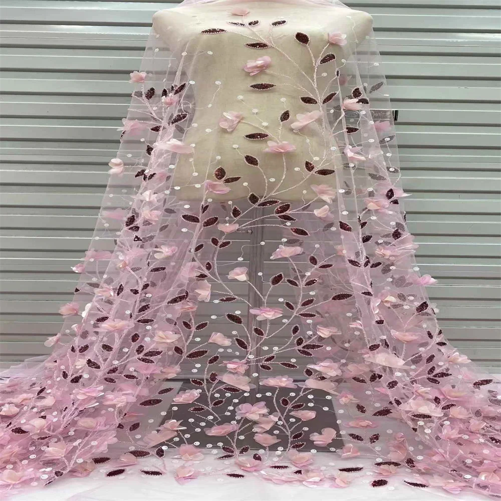 French African 3D Lace Fabric 2024 With Sequin High Quality Embroidery For Women Wedding Dress Nigerian Lace Mesh Fabric 5 Yards
French African 3D Lace Fabric 2024 With Sequin High Quality Embroidery For Women Wedding Dress Nigerian Lace Mesh Fabric 5 Yards