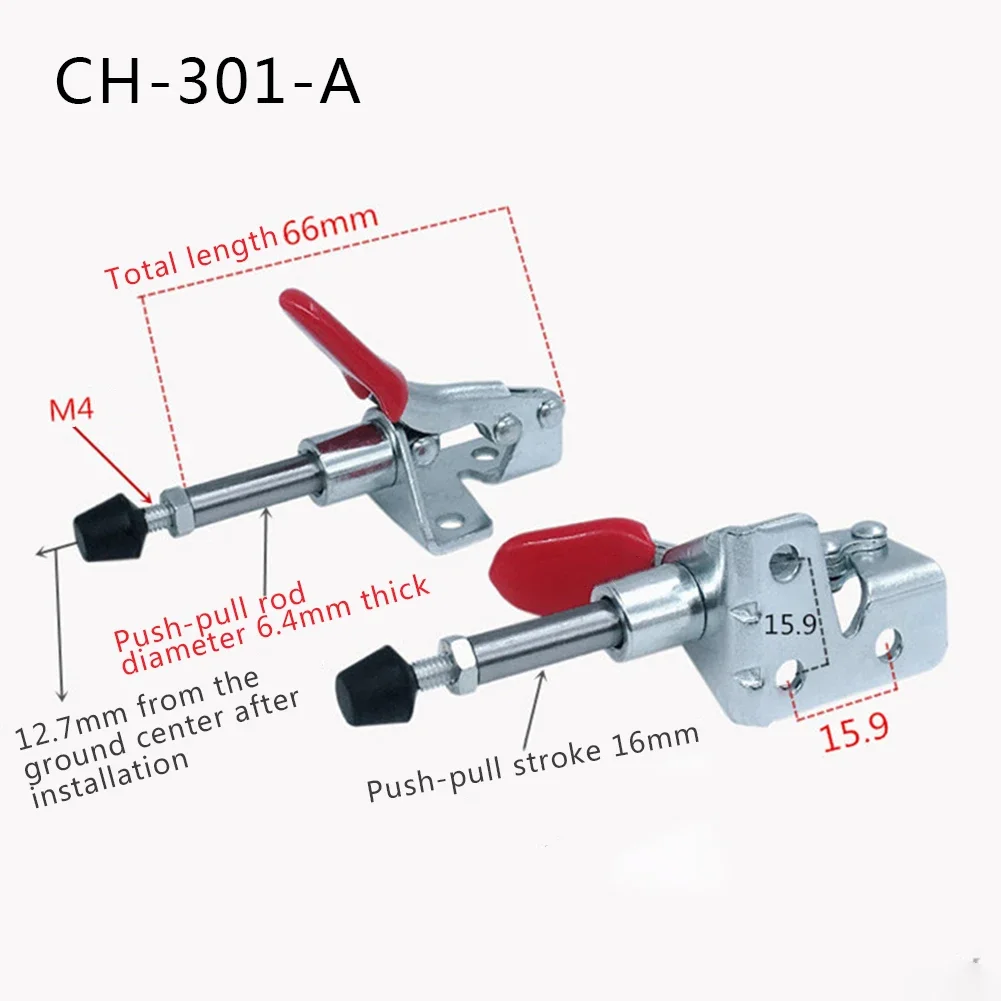 Metal Quick Horizontal Clamp Toggle Clamp GH-301-A/GH-301-AM Holding Capacity 50kg Push Pull Type Stable clamping force
Metal Quick Horizontal Clamp Toggle Clamp GH-301-A/GH-301-AM Holding Capacity 50kg Push Pull Type Stable clamping force