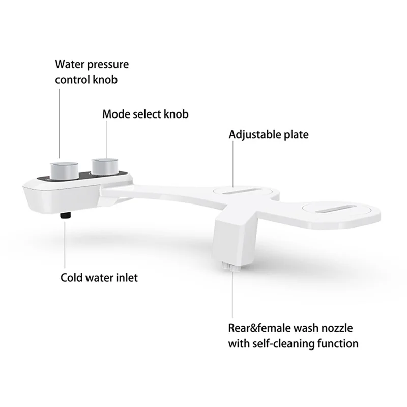 ONCE Bidet Attachment Ultra-Slim Toilet Double Nozzle Spiral Adjustable Water Pressure Non-Electric Sprayer
ONCE Bidet Attachment Ultra-Slim Toilet Double Nozzle Spiral Adjustable Water Pressure Non-Electric Sprayer