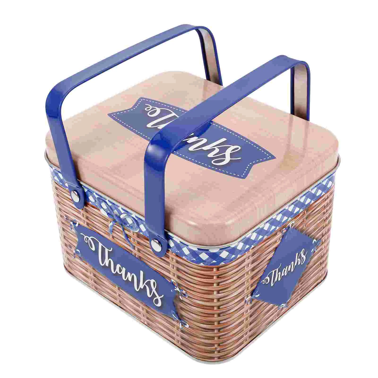 Food Containers with Lids Biscuit Box Handle Design Cookie Tin Rectangle Metal Can Pan Candy Handheld Blue
Food Containers with Lids Biscuit Box Handle Design Cookie Tin Rectangle Metal Can Pan Candy Handheld Blue