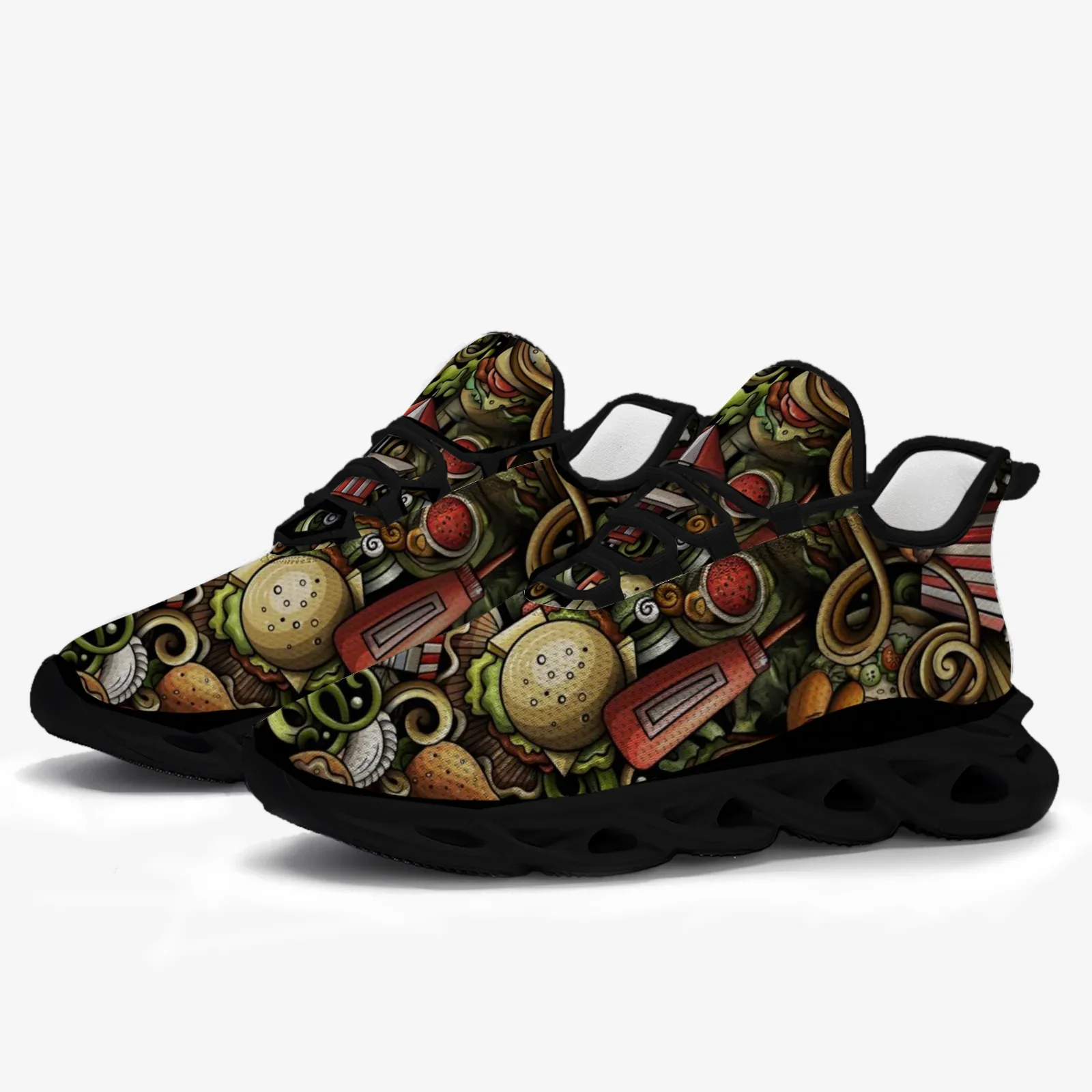 Customized food element graffiti fashion casual sneakers for men and women, mesh upper lightweight sports shoes
Customized food element graffiti fashion casual sneakers for men and women, mesh upper lightweight sports shoes