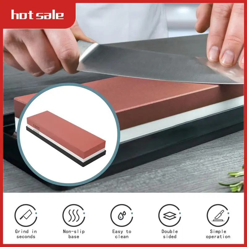 A52I-Sharpening Stone,Whetstone Grit 1000/6000,2 In 1 Pair-Sided Knife Sharpener With Non-Slip Silicone Base & Angle Guide
A52I-Sharpening Stone,Whetstone Grit 1000/6000,2 In 1 Pair-Sided Knife Sharpener With Non-Slip Silicone Base & Angle Guide