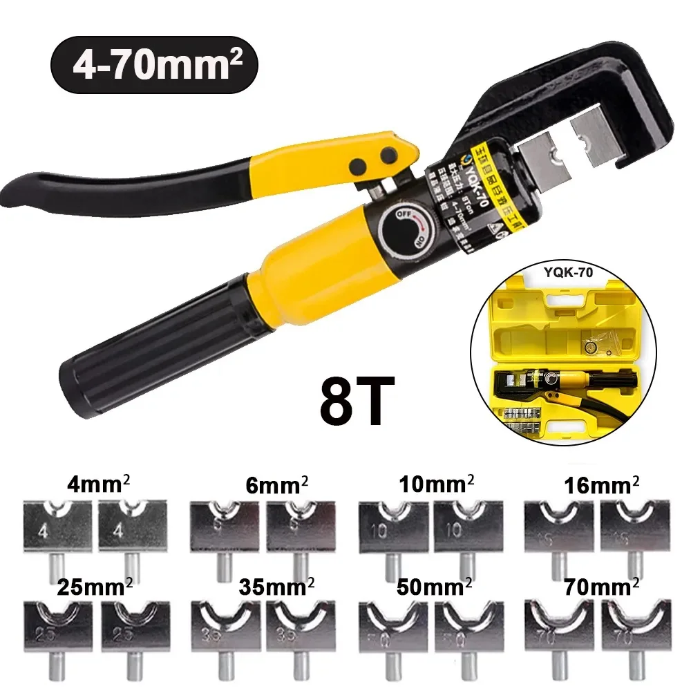 4-70mm² Hydraulic Crimping Tools YQK-70 Hydraulic Compression Tool Cable Lug Crimper Plier For Copper And Aluminum Wire
4-70mm² Hydraulic Crimping Tools YQK-70 Hydraulic Compression Tool Cable Lug Crimper Plier For Copper And Aluminum Wire