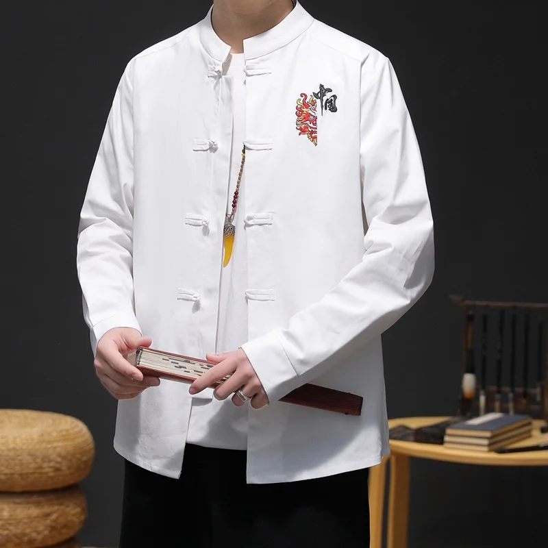 Ele Chinese Sle Long Sve irt Men's Faion Urban Sle Embroidered Stand Collar Base Layer with Button Detailing
Ele Chinese Sle Long Sve irt Men's Faion Urban Sle Embroidered Stand Collar Base Layer with Button Detailing