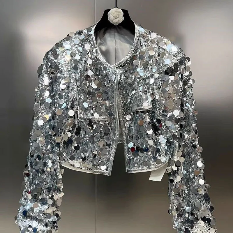 2024 Spring and Autumn Long Sleeves Shining Jacket Streetwear Sequins Unique Designer Coat Outerwear
2024 Spring and Autumn Long Sleeves Shining Jacket Streetwear Sequins Unique Designer Coat Outerwear