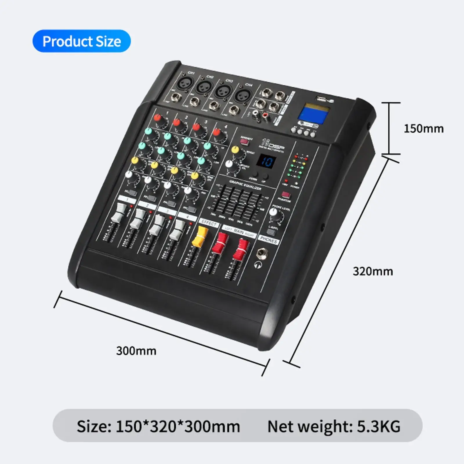 Audio Mixer Amplifier Sound Board Console System for Computer Live