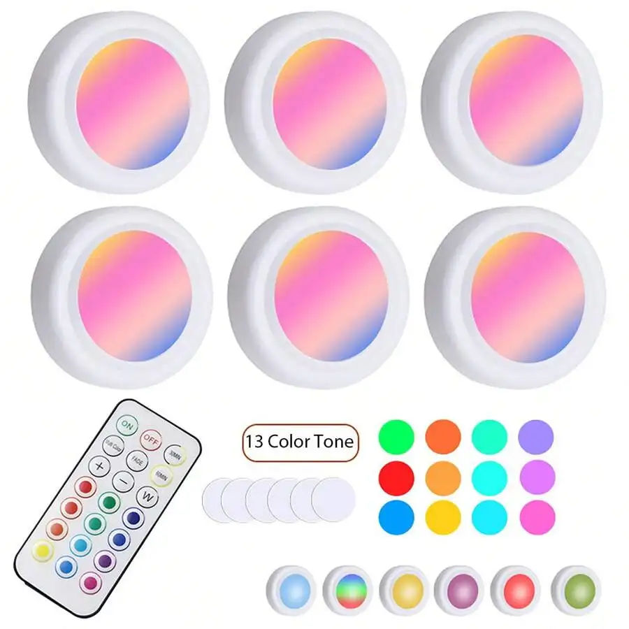 3pcs/6pcs LED Light Round, Cordless Battery Operated Puck Night Lights With Remote Control, Stick-On Magnetic Light Fixture For Hallway Bathroom Bedroom Kitchen Cabinet Stairs Home Decor
3pcs/6pcs LED Light Round, Cordless Battery Operated Puck Night Lights With Remote Control, Stick-On Magnetic Light Fixture For Hallway Bathroom Bedroom Kitchen Cabinet Stairs Home Decor