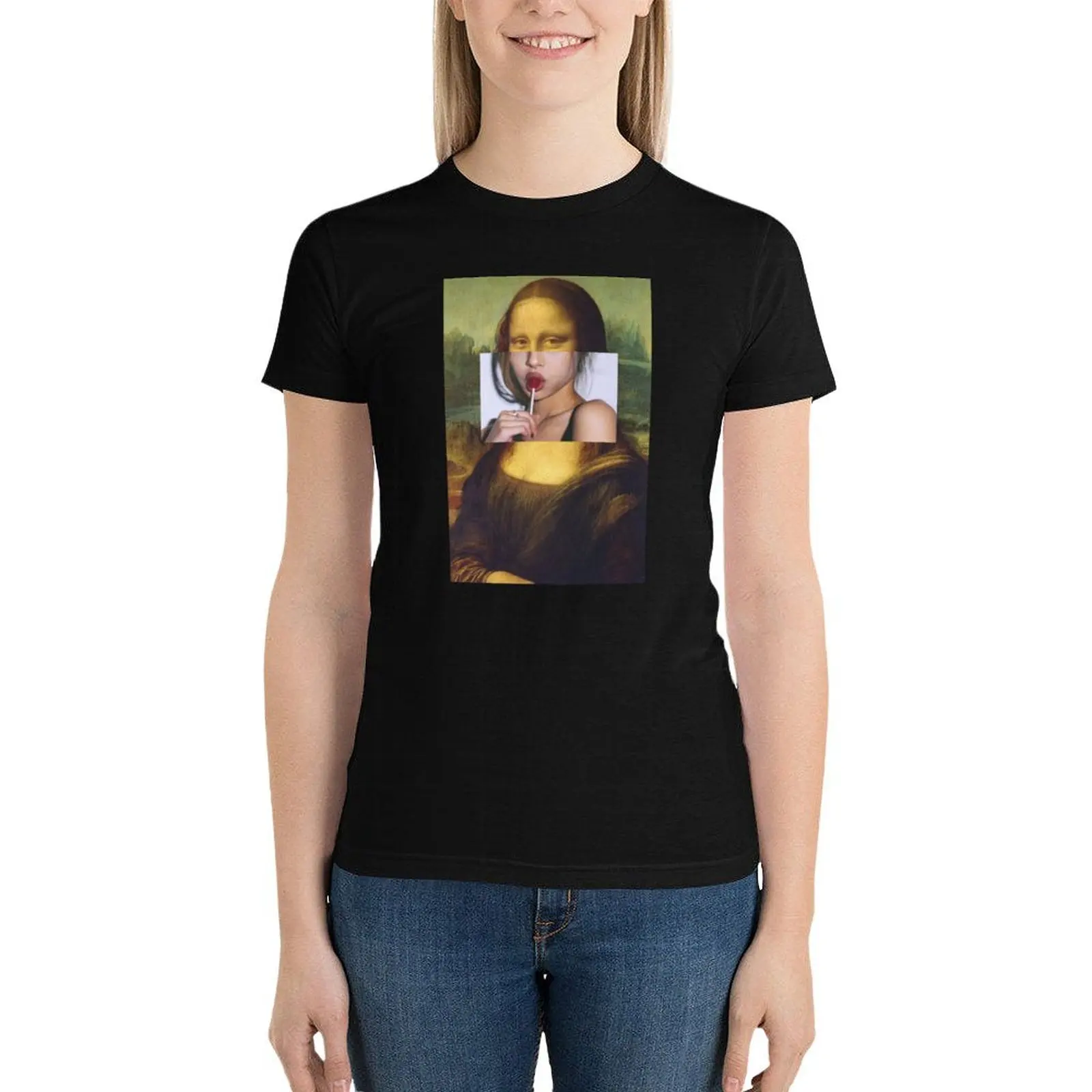 Mona Lisa lollipop design T-Shirt hippie clothes animal print shirt for girls funny graphics Womens graphic t shirts
Mona Lisa lollipop design T-Shirt hippie clothes animal print shirt for girls funny graphics Womens graphic t shirts