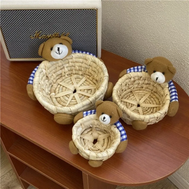 Cute Cartoon Bear Woven Storage Basket Multifunctional Home Decor Food Rack Household Storage Organizer Fruit Basket
Cute Cartoon Bear Woven Storage Basket Multifunctional Home Decor Food Rack Household Storage Organizer Fruit Basket