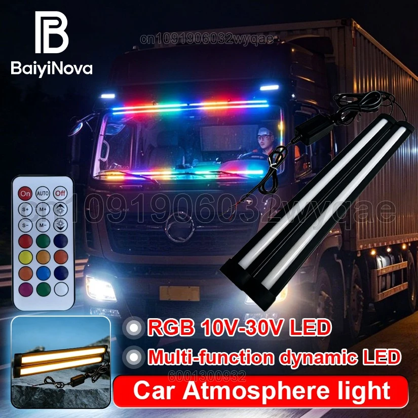 12V-24V LED car windshield dynamic atmosphere light, 60cm 30cm LED Colorful warning light, Multifunctional car truck strip light
12V-24V LED car windshield dynamic atmosphere light, 60cm 30cm LED Colorful warning light, Multifunctional car truck strip light