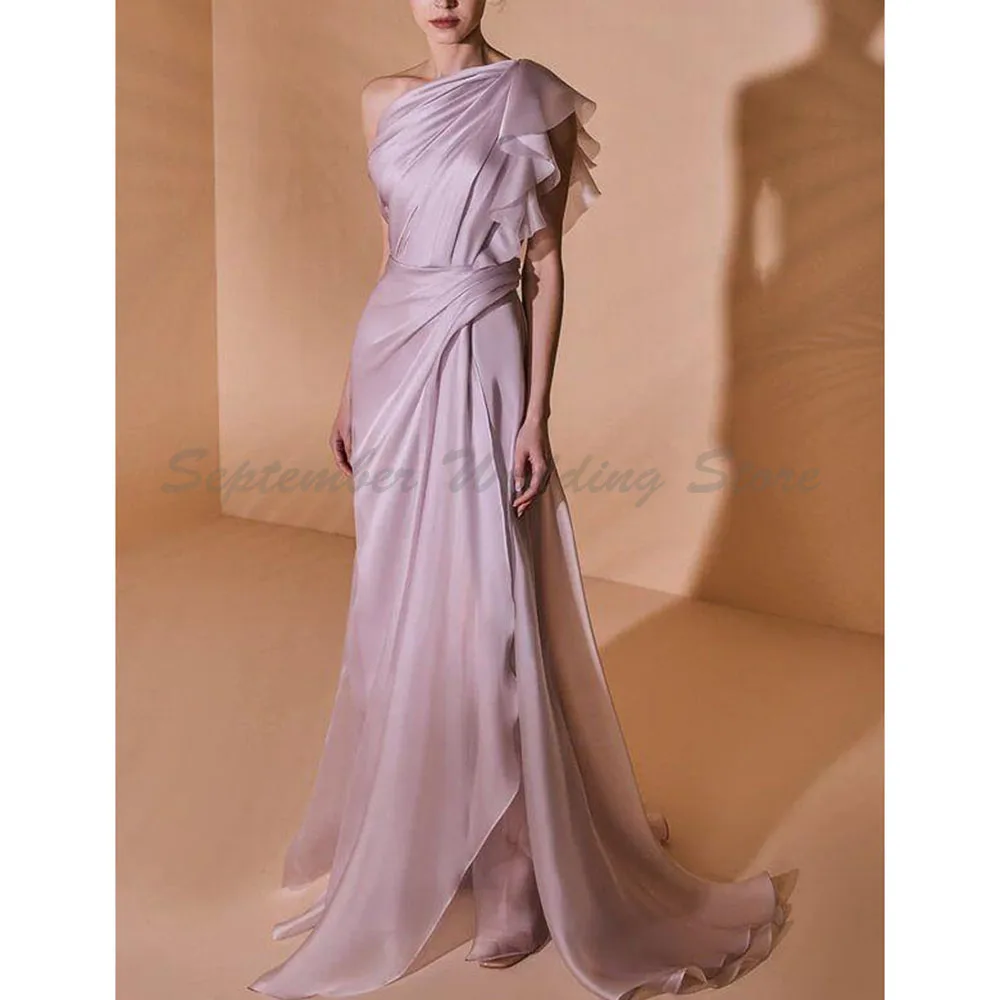 Classic Evening Dresses One Shoulder Sleeveless High Quality Floor Length Sweep Train Fit Formal Situation Banquet Girl Clothing
Classic Evening Dresses One Shoulder Sleeveless High Quality Floor Length Sweep Train Fit Formal Situation Banquet Girl Clothing