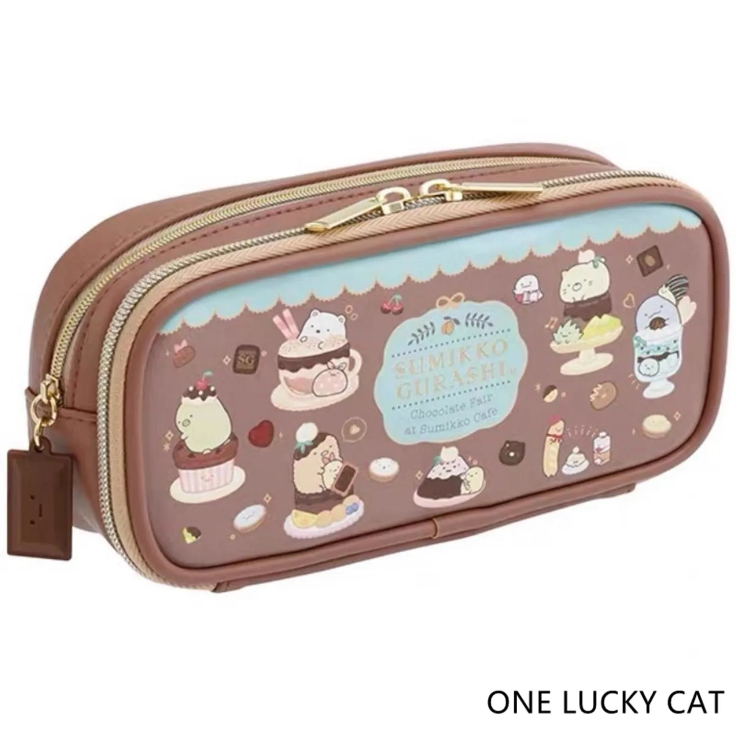 New Cute Chocolate coffee Sumikko gurashi Children PU Double layer Pencil Bag Girls Make up Cosmetics Cases For Women
New Cute Chocolate coffee Sumikko gurashi Children PU Double layer Pencil Bag Girls Make up Cosmetics Cases For Women