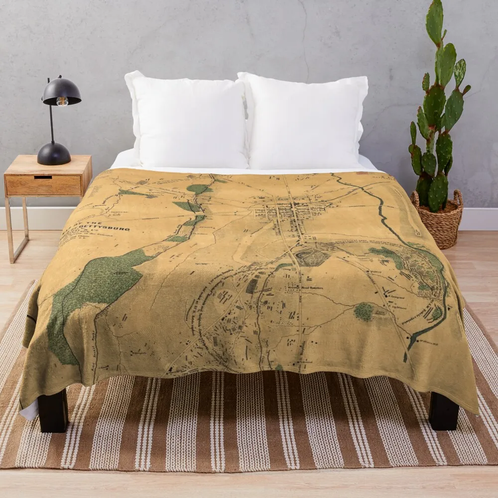Vintage Battle of Gettysburg Map (1864) Throw Blanket Anti-Pilling Flannel Thermal Blankets For Travel Decorative Blanket
Vintage Battle of Gettysburg Map (1864) Throw Blanket Anti-Pilling Flannel Thermal Blankets For Travel Decorative Blanket