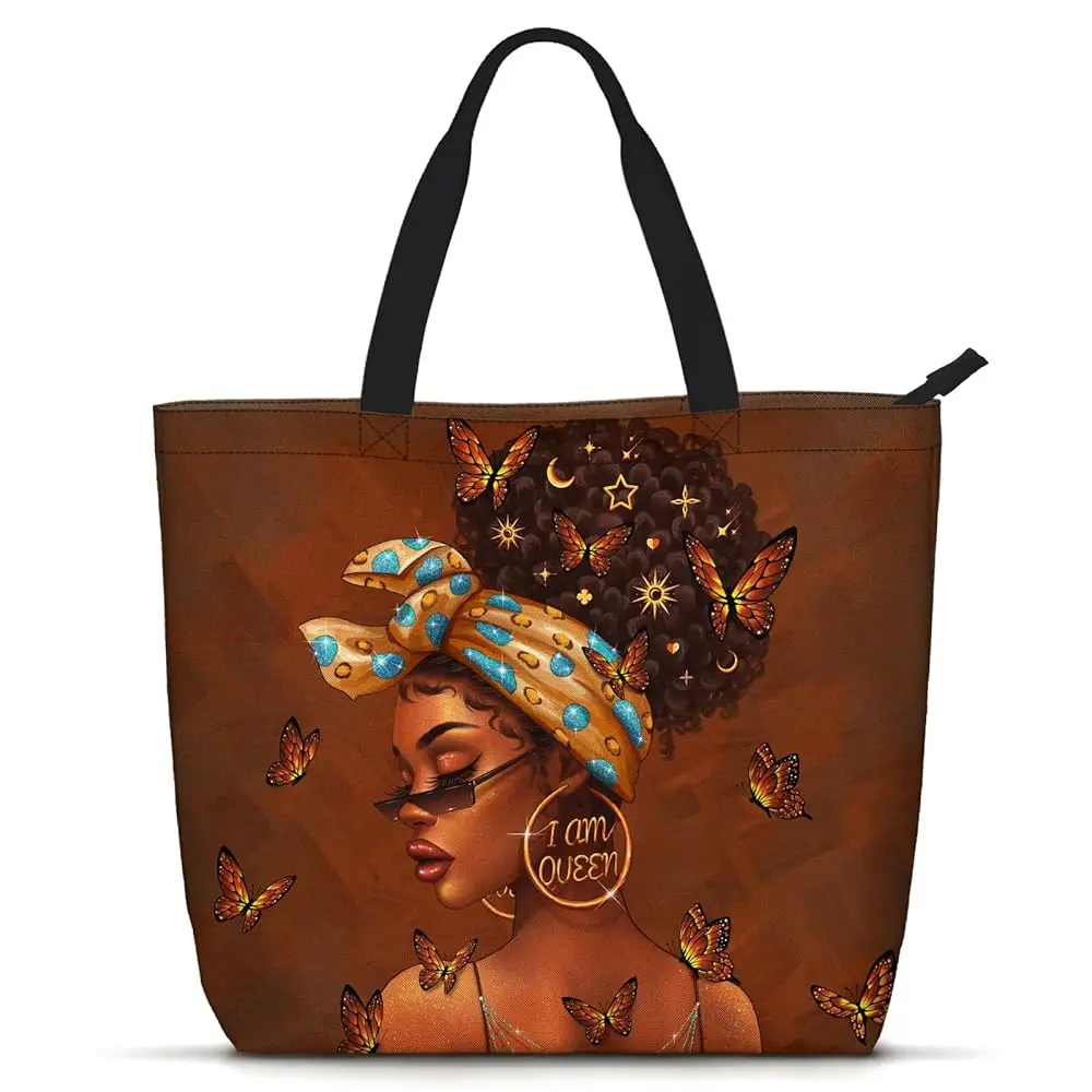 African American Women Tote Bag Black Shoulder Handbag For Women Fit Work Beach Labtops With Zip
African American Women Tote Bag Black Shoulder Handbag For Women Fit Work Beach Labtops With Zip