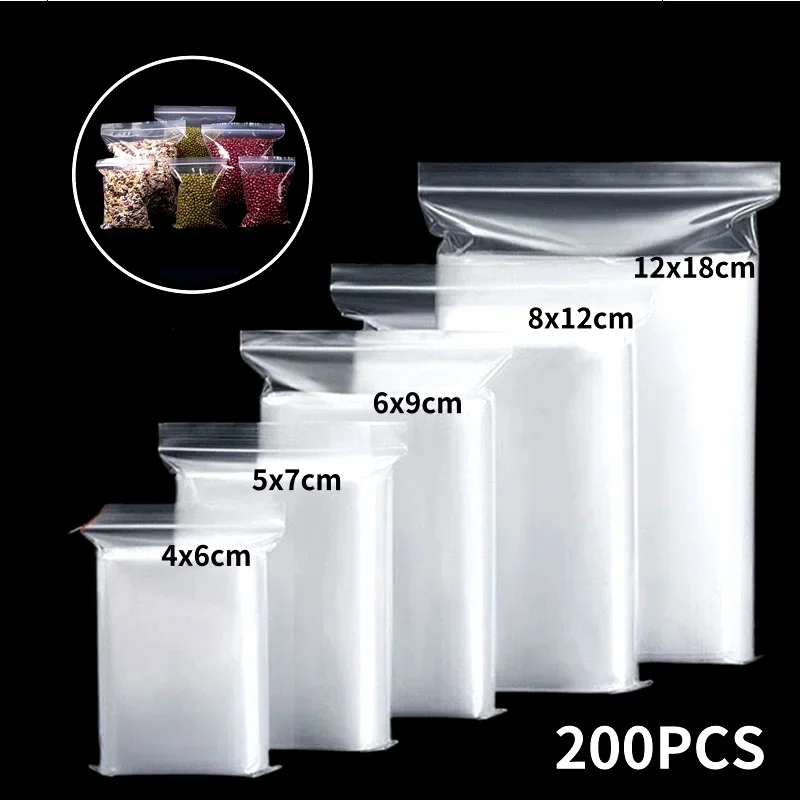 200/100PCS Transparent Zip Bags Food Jewelry Vacuum Storage Bag Plastic Thicken Reclosable Poly Bag Kitchen Organization Package
200/100PCS Transparent Zip Bags Food Jewelry Vacuum Storage Bag Plastic Thicken Reclosable Poly Bag Kitchen Organization Package