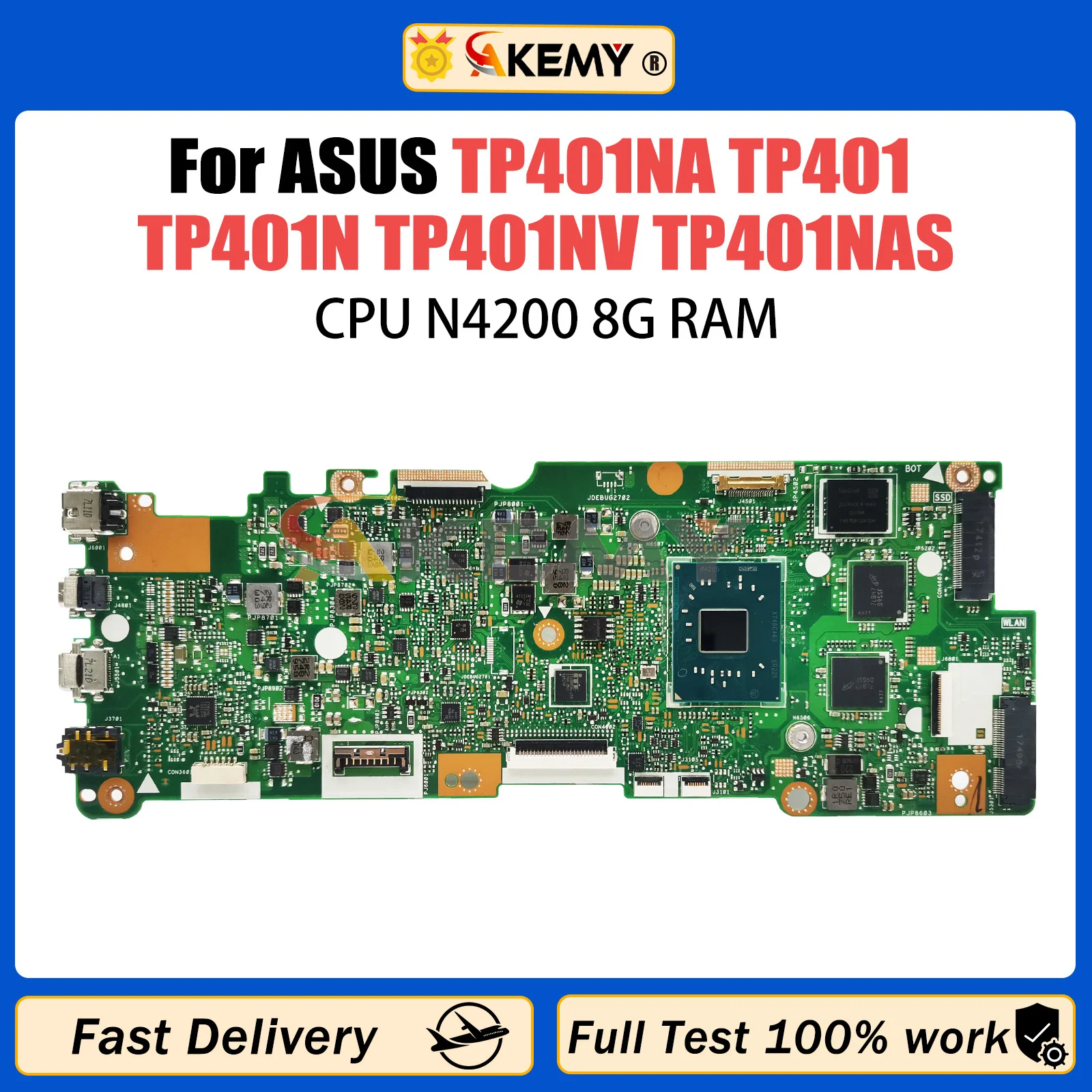 Материнская плата AKEMY TP401NA Материнская плата ASUS Vivobook TP401 TP401N TP401NA TP401NV TP401NAS для ноутбука, процессор N4200, 8 Гб ОЗУ, 0 ГБ/128 Гб SSD
Материнская плата AKEMY TP401NA Материнская плата ASUS Vivobook TP401 TP401N TP401NA TP401NV TP401NAS для ноутбука, процессор N4200, 8 Гб ОЗУ, 0 ГБ/128 Гб SSD
