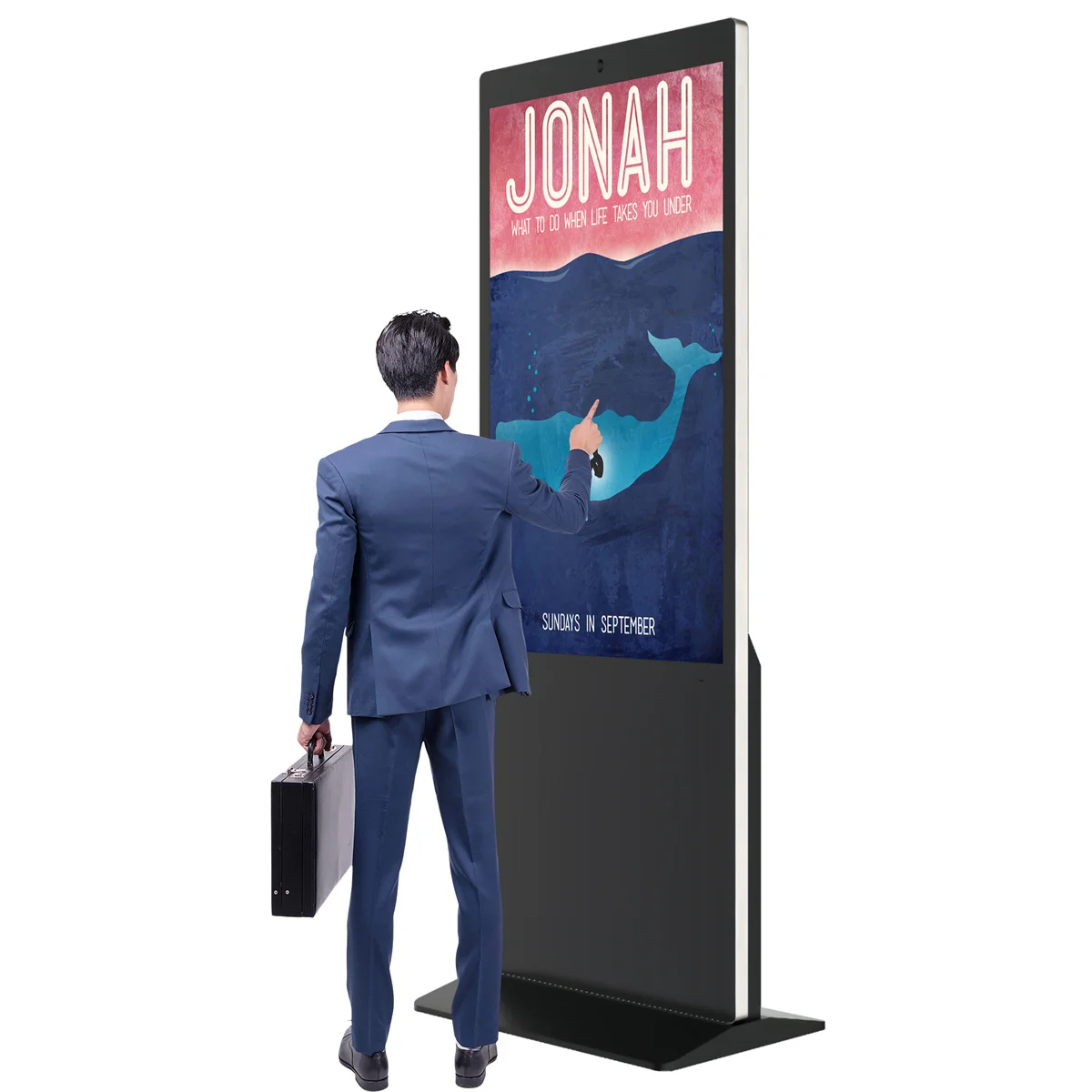 49 55 65 75 86 Inch Floor Stand Android Portable Digital Signage Display Player Interactive Kiosk Advertising Lcd Screen