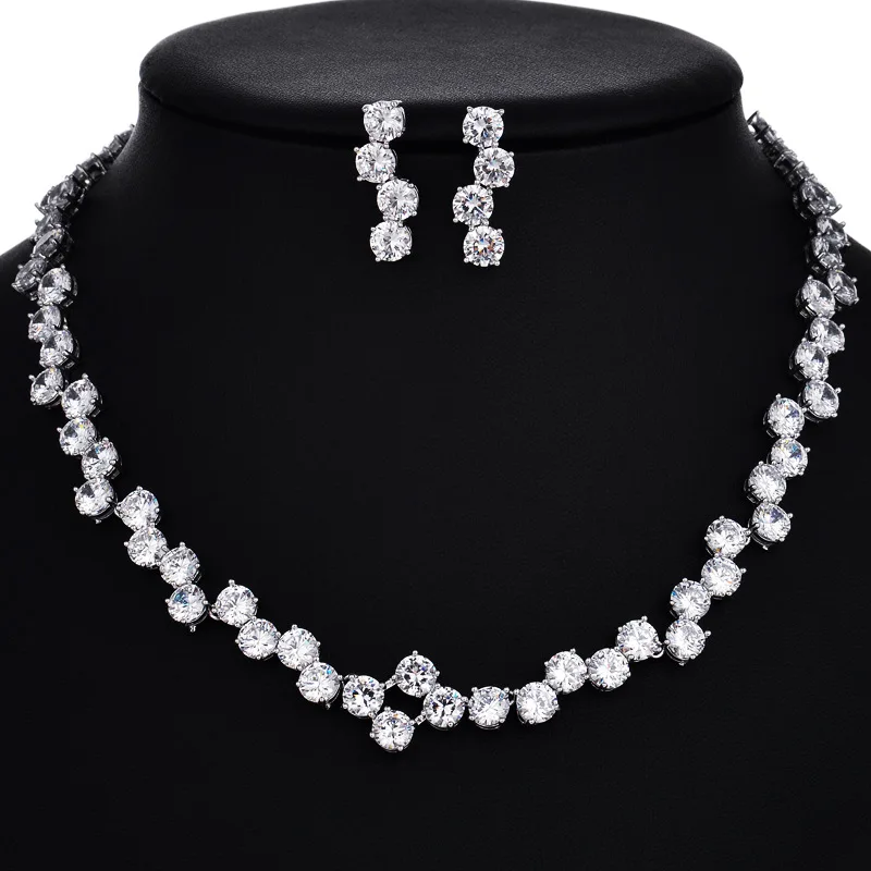 Luxury Quality Jewelry Women Necklace Earrings Set High Quality Cubic Zirconia Bridal Jewelry Sets Wedding for Wedding Banquet
Luxury Quality Jewelry Women Necklace Earrings Set High Quality Cubic Zirconia Bridal Jewelry Sets Wedding for Wedding Banquet