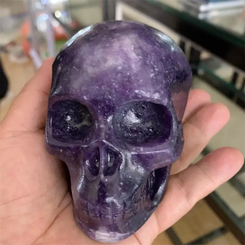1PC Natural Polished Lepidolite Crystal Skull Mineral Gems Carved Reiki Healing Gift Crafts Home Decoration
1PC Natural Polished Lepidolite Crystal Skull Mineral Gems Carved Reiki Healing Gift Crafts Home Decoration