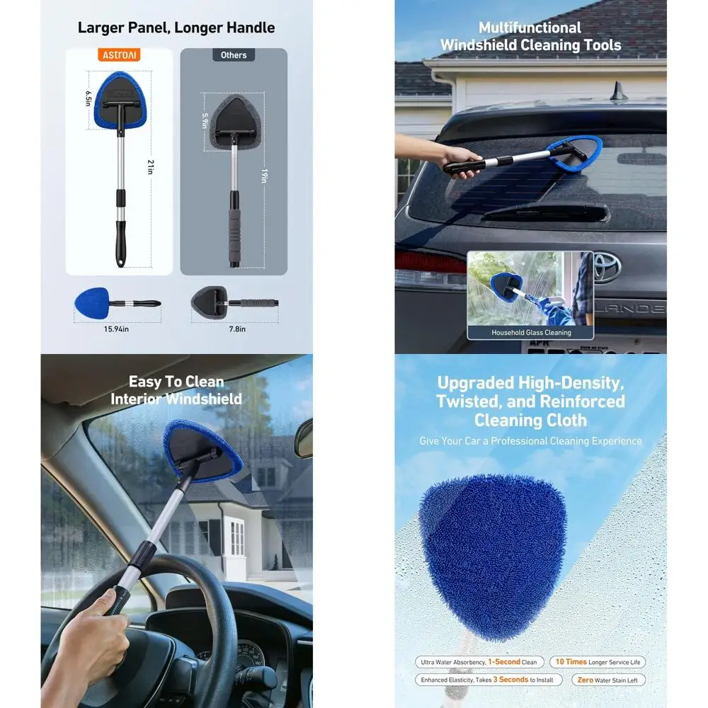 AstroAI Windshield Cleaner Tool, Car Interior Detailing Cleaning Kit with Extendable Handle and 4 Upgraded High-Density Reusable
AstroAI Windshield Cleaner Tool, Car Interior Detailing Cleaning Kit with Extendable Handle and 4 Upgraded High-Density Reusable