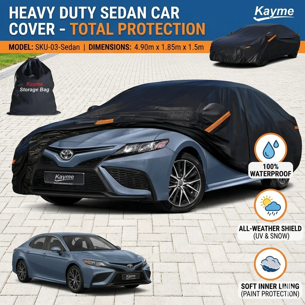 Kayme 7 Layers Waterproof Car Cover Outdoor All Weather Heavy Duty Sun Uv Rain Protection Cover Pickup/SUV/Sedans/Hatchbacks
Kayme 7 Layers Waterproof Car Cover Outdoor All Weather Heavy Duty Sun Uv Rain Protection Cover Pickup/SUV/Sedans/Hatchbacks