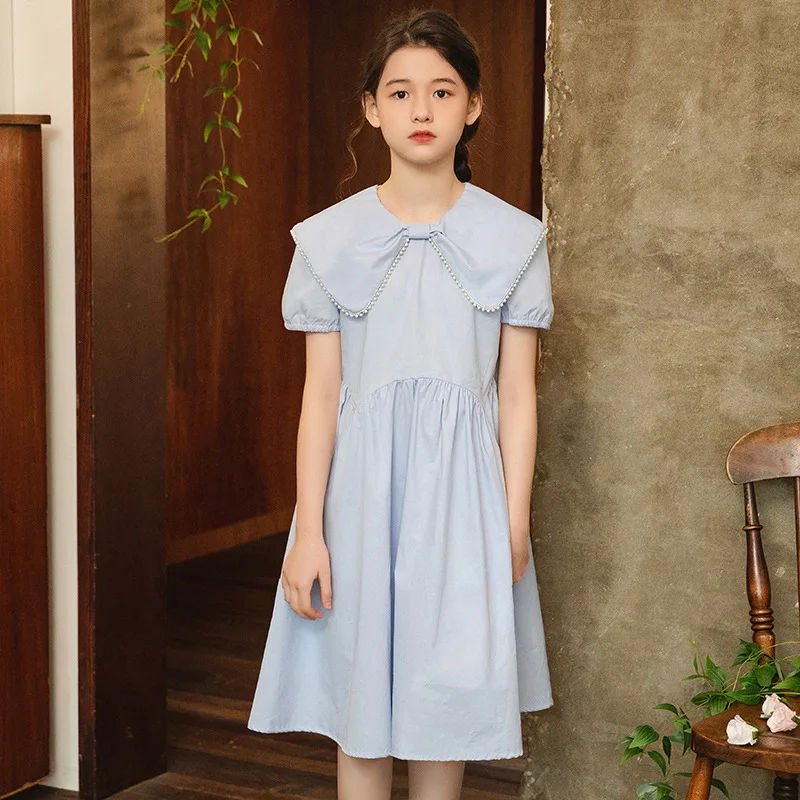 Girl Dress 2023 New Spring Summer Korean Fashion Style Short Sleeve Cotton Skirt Girls Butterfly Collar Princess Dress Clothes
Girl Dress 2023 New Spring Summer Korean Fashion Style Short Sleeve Cotton Skirt Girls Butterfly Collar Princess Dress Clothes