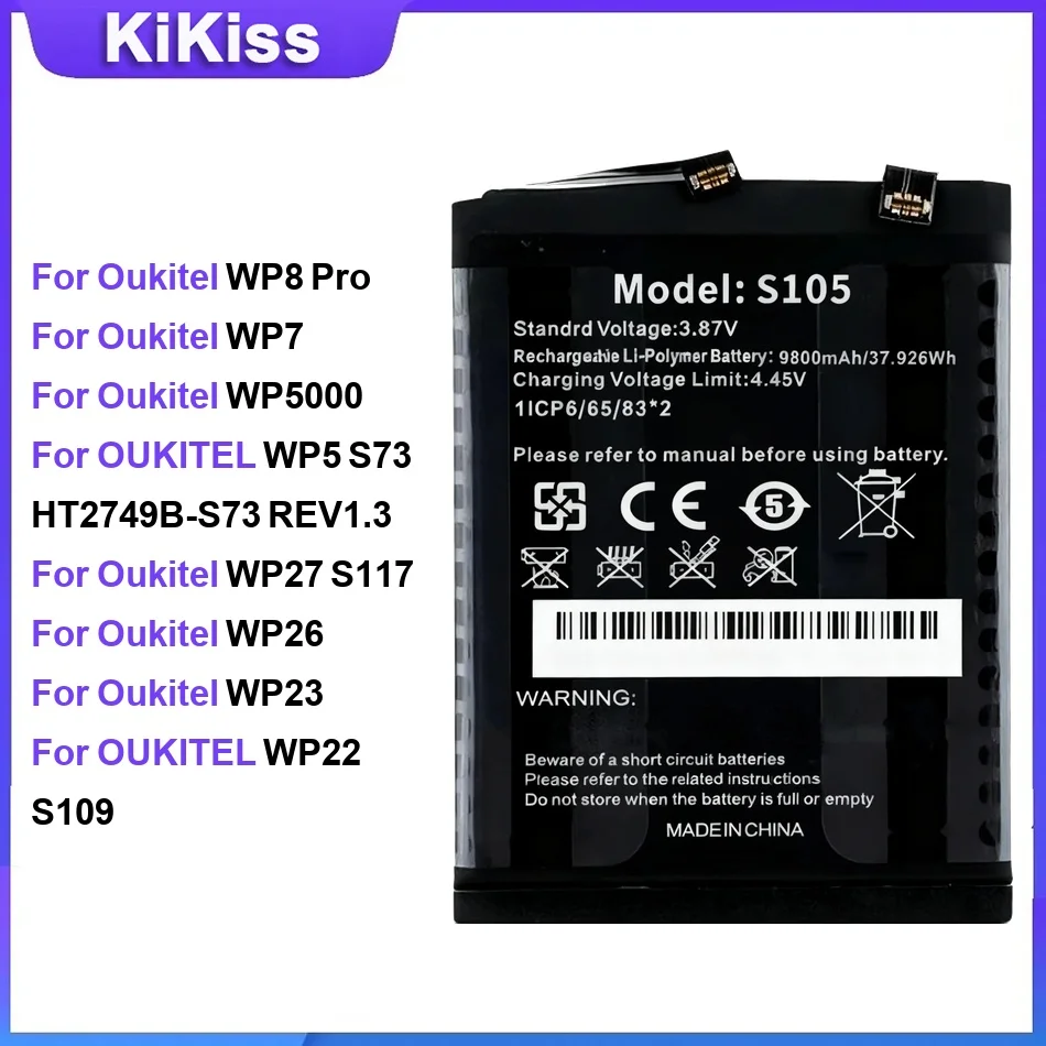 Battery For Oukitel WP8 Pro WP7 WP5000 WP5 WP27 WP26 WP23 WP22 WP21 WP2 WP19 WP17 WP16 WP13 6.52 Inch wp12 WP18 WP6 BLP15
Battery For Oukitel WP8 Pro WP7 WP5000 WP5 WP27 WP26 WP23 WP22 WP21 WP2 WP19 WP17 WP16 WP13 6.52 Inch wp12 WP18 WP6 BLP15