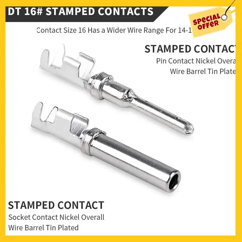 5 Set 2 Pin DT Connector Kit, Waterproof DT Connector, Size 16 Stamped Contacts, Seal Plugs For Car, Truck, Motorcycle Durable
5 Set 2 Pin DT Connector Kit, Waterproof DT Connector, Size 16 Stamped Contacts, Seal Plugs For Car, Truck, Motorcycle Durable