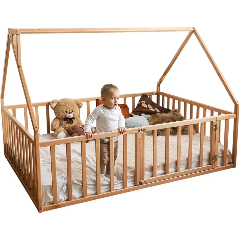 Wooden Bed with Railings - Twin, Toddler, Full, Queen, King Sizes Available
Wooden Bed with Railings - Twin, Toddler, Full, Queen, King Sizes Available