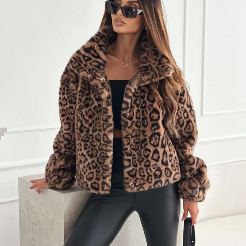 New Fashion Leopard Outerwear Autumn Winter Woman Tops Casual Women Coats Jackets Cardigan Clothes Woolen Coat
New Fashion Leopard Outerwear Autumn Winter Woman Tops Casual Women Coats Jackets Cardigan Clothes Woolen Coat