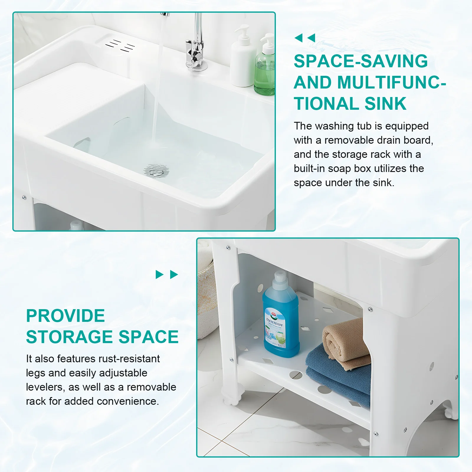 Heavy Duty Wash Sinks W/ Washboard & Faucet Minimalist Dishwashing Sink Multi-Purpose for Room Basement Garage
Heavy Duty Wash Sinks W/ Washboard & Faucet Minimalist Dishwashing Sink Multi-Purpose for Room Basement Garage
