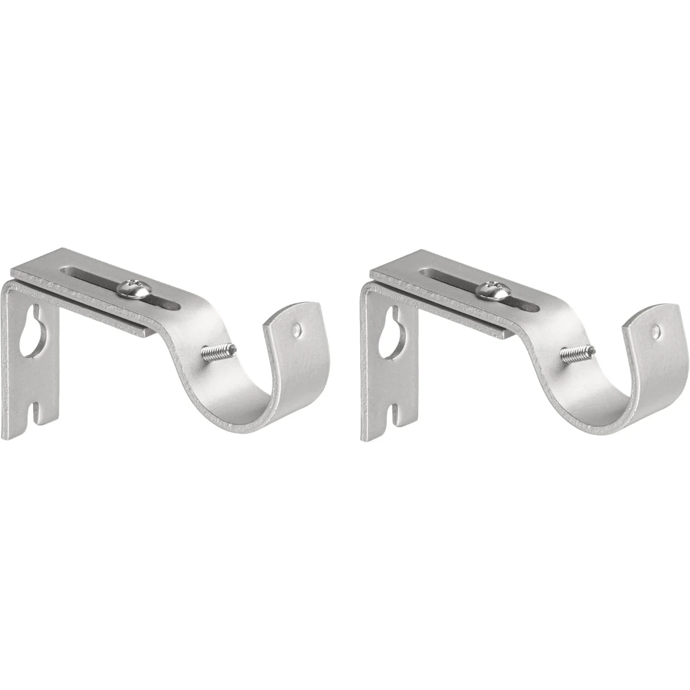 Heavy Duty Sturdy Adjustable Curtain Rod Wall Bracket Hooks for 1 Inch Rod, Set of 2, Silver Nickel
Heavy Duty Sturdy Adjustable Curtain Rod Wall Bracket Hooks for 1 Inch Rod, Set of 2, Silver Nickel