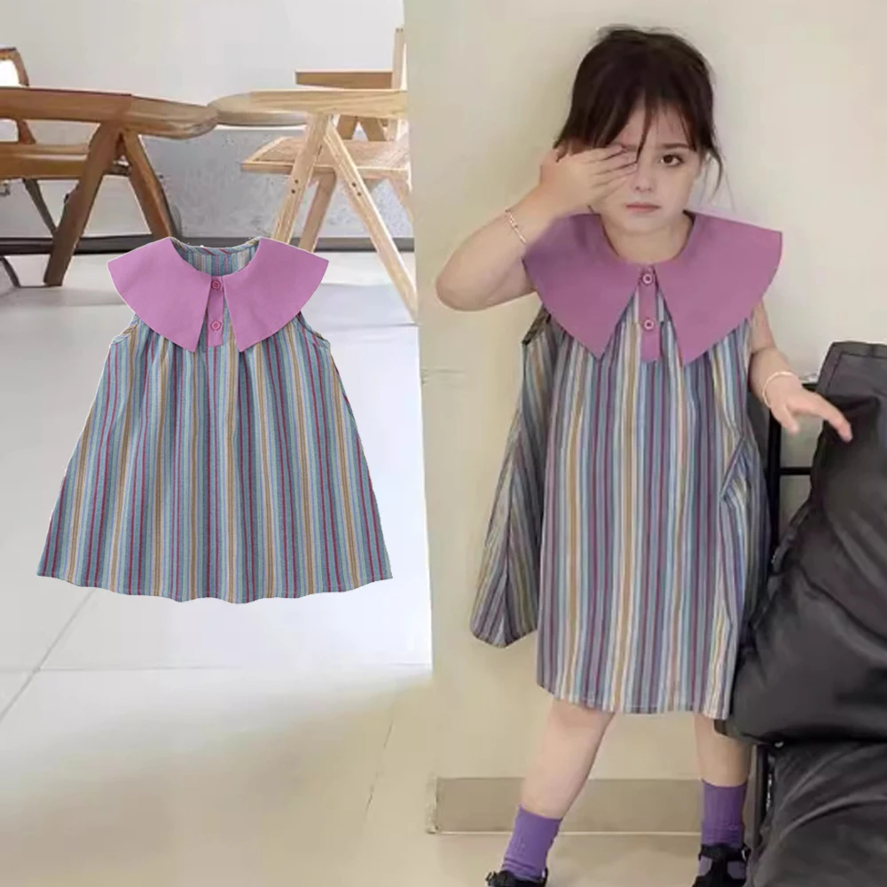 Baby Girls Sleeveless Dress Toddler Kids Striped Dresses A Line Costume 2024 Summer Children's Clothing Korean Style
Baby Girls Sleeveless Dress Toddler Kids Striped Dresses A Line Costume 2024 Summer Children's Clothing Korean Style