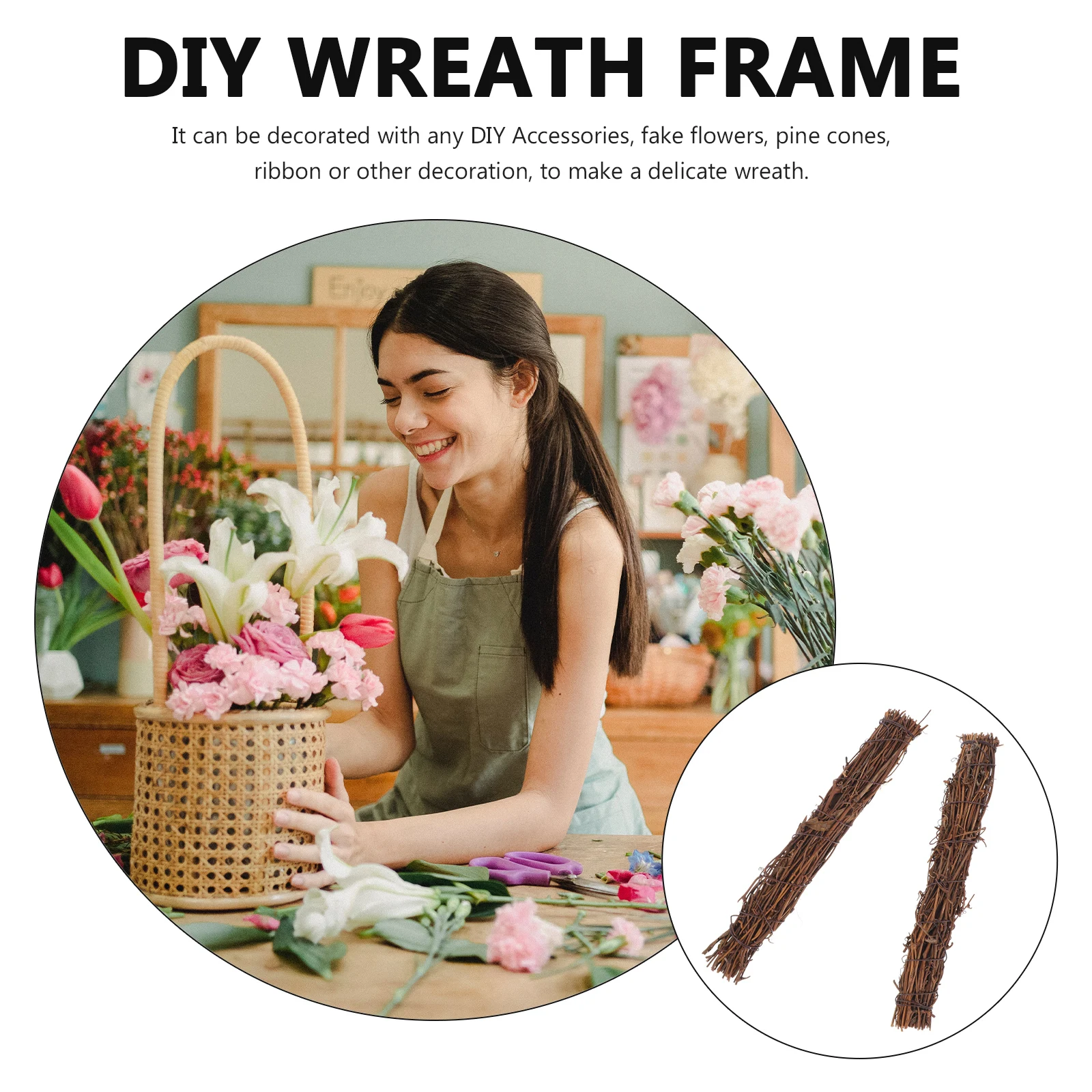 2pcs Rattan Wreath Frame Diy Vine Lintel Decor For Christmas Wall Hanging Floral Garland Craft Accessory Diy Rattan Hoops 
2pcs Rattan Wreath Frame Diy Vine Lintel Decor For Christmas Wall Hanging Floral Garland Craft Accessory Diy Rattan Hoops