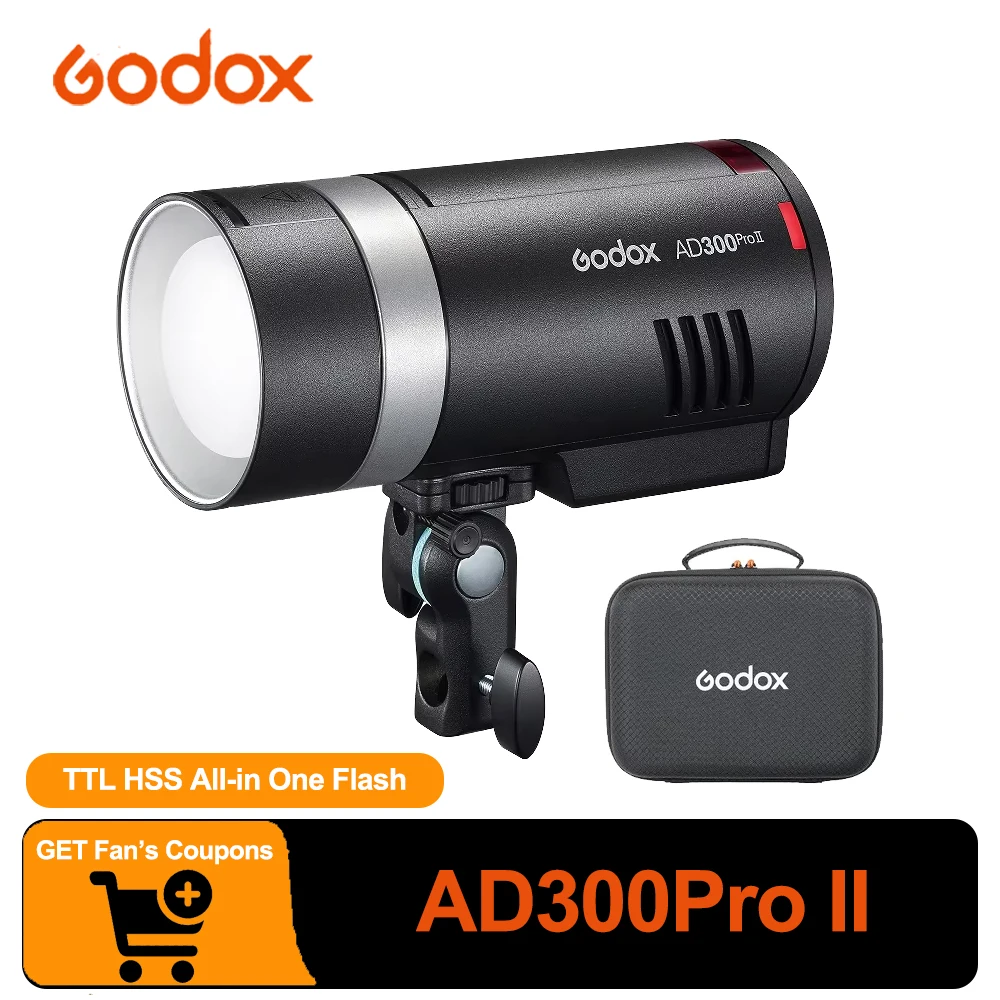 Godox AD300Pro II 2.4G Wirerless TTL HSS All-in One Flash Light for Photography Video Creation CRI 97 TLCI 98 2800k-6000k
Godox AD300Pro II 2.4G Wirerless TTL HSS All-in One Flash Light for Photography Video Creation CRI 97 TLCI 98 2800k-6000k