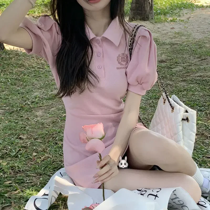 Short Sleeve Dresses Women Mini Sweet Pink Popular All-match Button Ins Korean Style Leisure Chic College Summer Clothing Hot
Short Sleeve Dresses Women Mini Sweet Pink Popular All-match Button Ins Korean Style Leisure Chic College Summer Clothing Hot