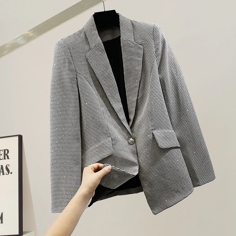 Heavy Industry Tianxing Rhinestone One-Row Button Slimming Plaid Suit Jacket Spring Autumn New Korean Style Small Western Clo...
Heavy Industry Tianxing Rhinestone One-Row Button Slimming Plaid Suit Jacket Spring Autumn New Korean Style Small Western Clo...