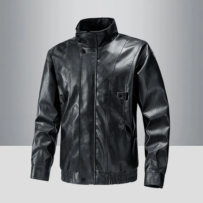 Fashion Men PU Motorbike Jacket Solid Stand Collar Long Sleeve Windproof PU Leather Zipper Motorcycle Coat Outerwear Streetwear
Fashion Men PU Motorbike Jacket Solid Stand Collar Long Sleeve Windproof PU Leather Zipper Motorcycle Coat Outerwear Streetwear