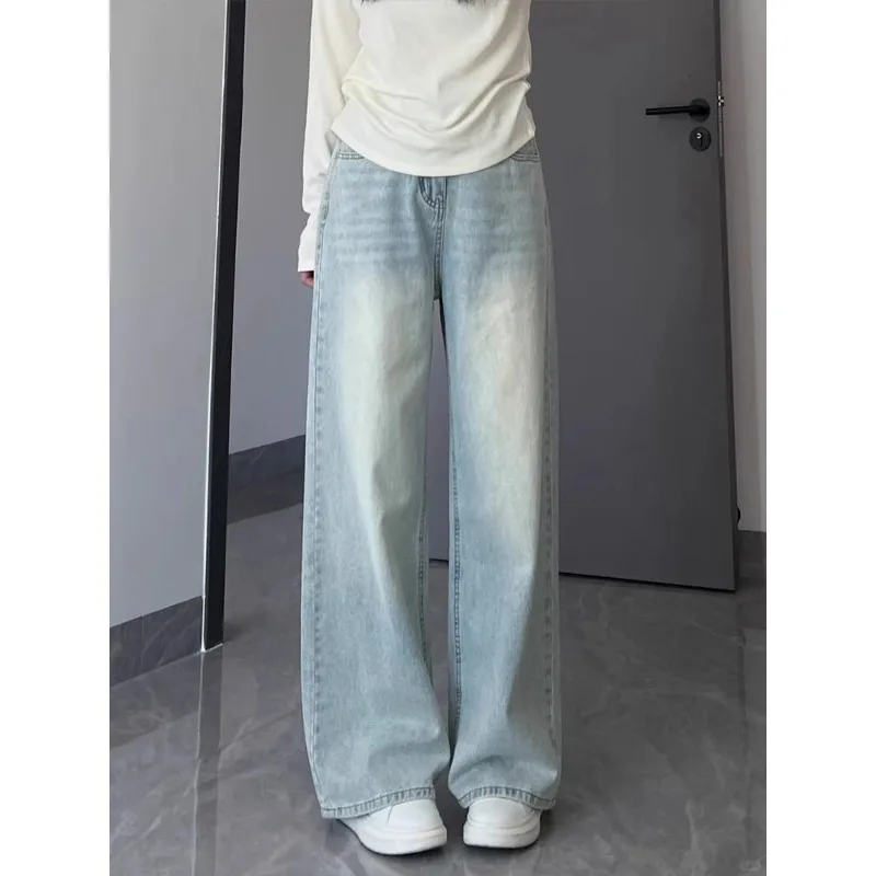 Women High Waist Light Blue Loose Wide Leg Straight Floor-Length Jeans
Women High Waist Light Blue Loose Wide Leg Straight Floor-Length Jeans