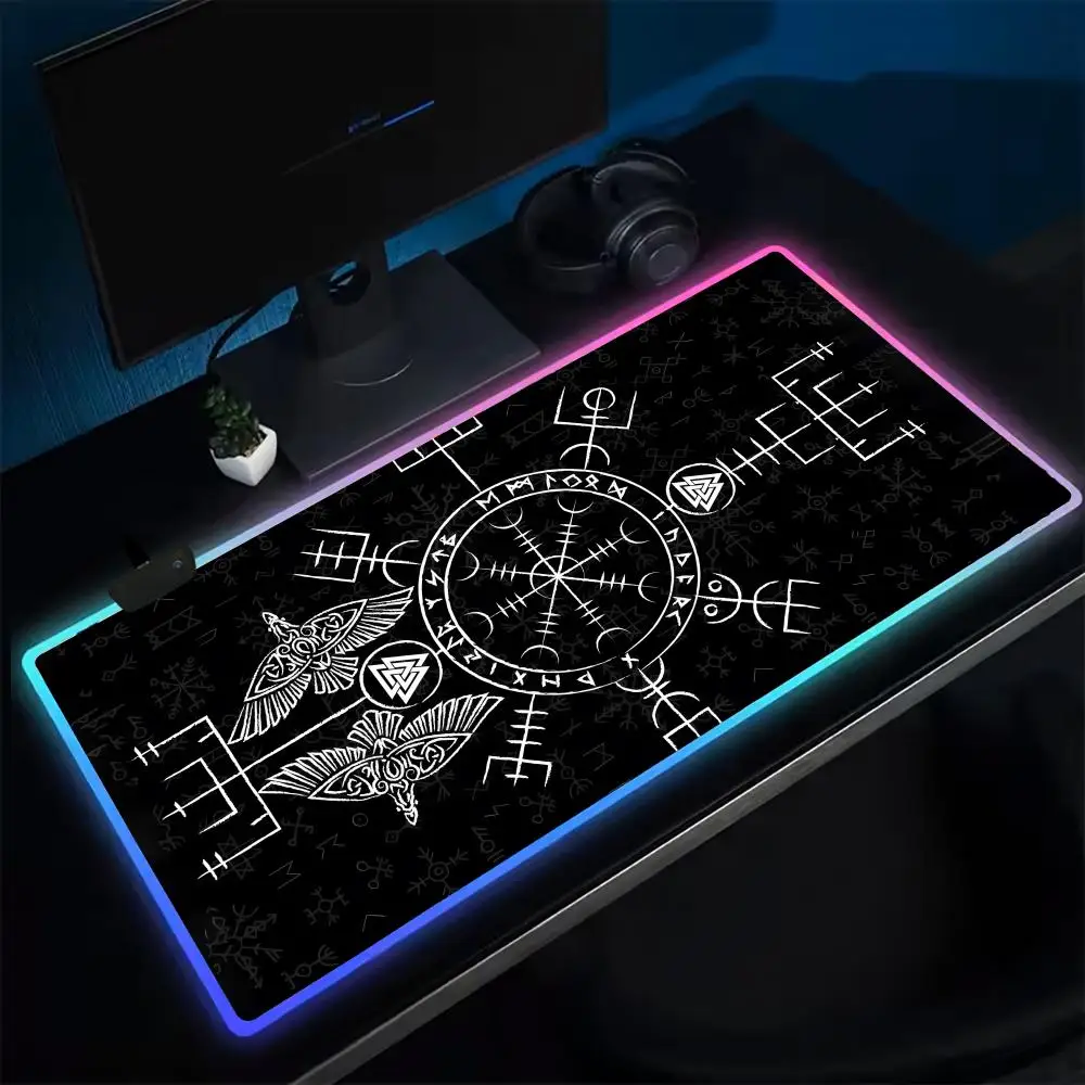 Popular Viking V-Vegvisir Logo Mouse Pad Anime Gaming Mouse Pad LED Table Pads Backlit Rubber Desktop XXL RGB Desk Mats
Popular Viking V-Vegvisir Logo Mouse Pad Anime Gaming Mouse Pad LED Table Pads Backlit Rubber Desktop XXL RGB Desk Mats